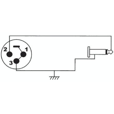Devine VA1050M kabel 6.35 mm jack mono - XLR male 5 m