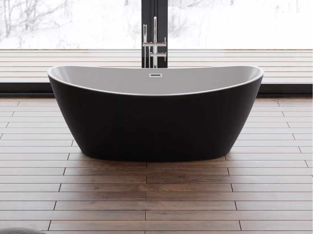Baignoire îlot ovale NEROON 2.0 NOIRE L. 170 x l. 80 cm, by SPALINA