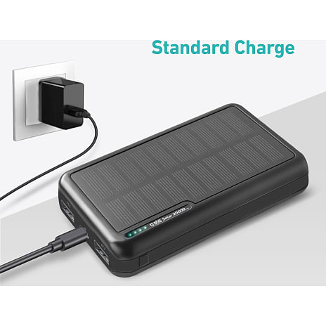 SBS Solar Power Bank 20.000mAh - sort