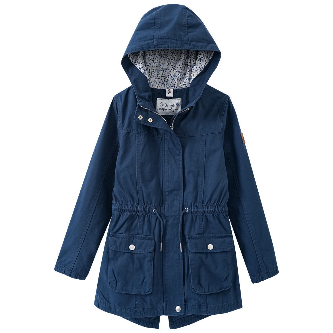 Mädchen Parka mit Kapuze dunkelblau