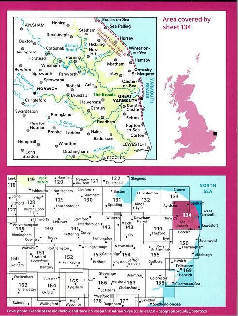 ORDNANCE SURVEY - 134 GB NORWICH THE BROADS 1 50 000