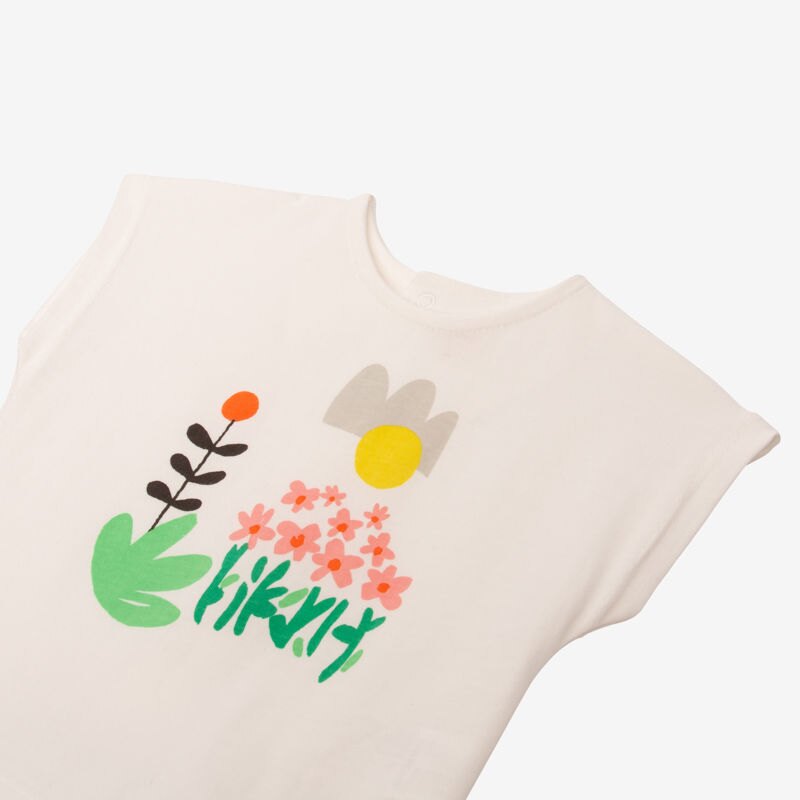 T-shirt bébé fille dessin fleurs beige Catimini Beige
