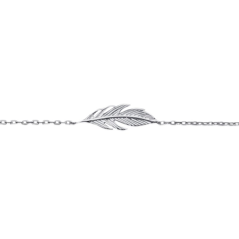 Collier Femme - Plume - Argent 925 - Longueur : 45 cm