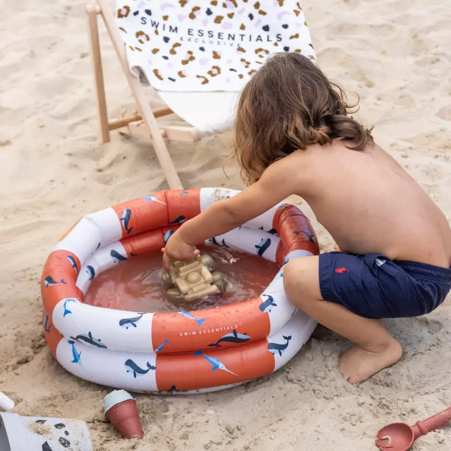Swim Essentials Aufblasbarer Pool Red-White Whale 60 cm