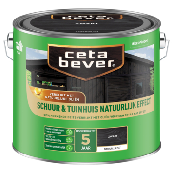 CetaBever Schuur & Tuinhuis beits Natuurlijk Effect mat zwart 2,5 liter