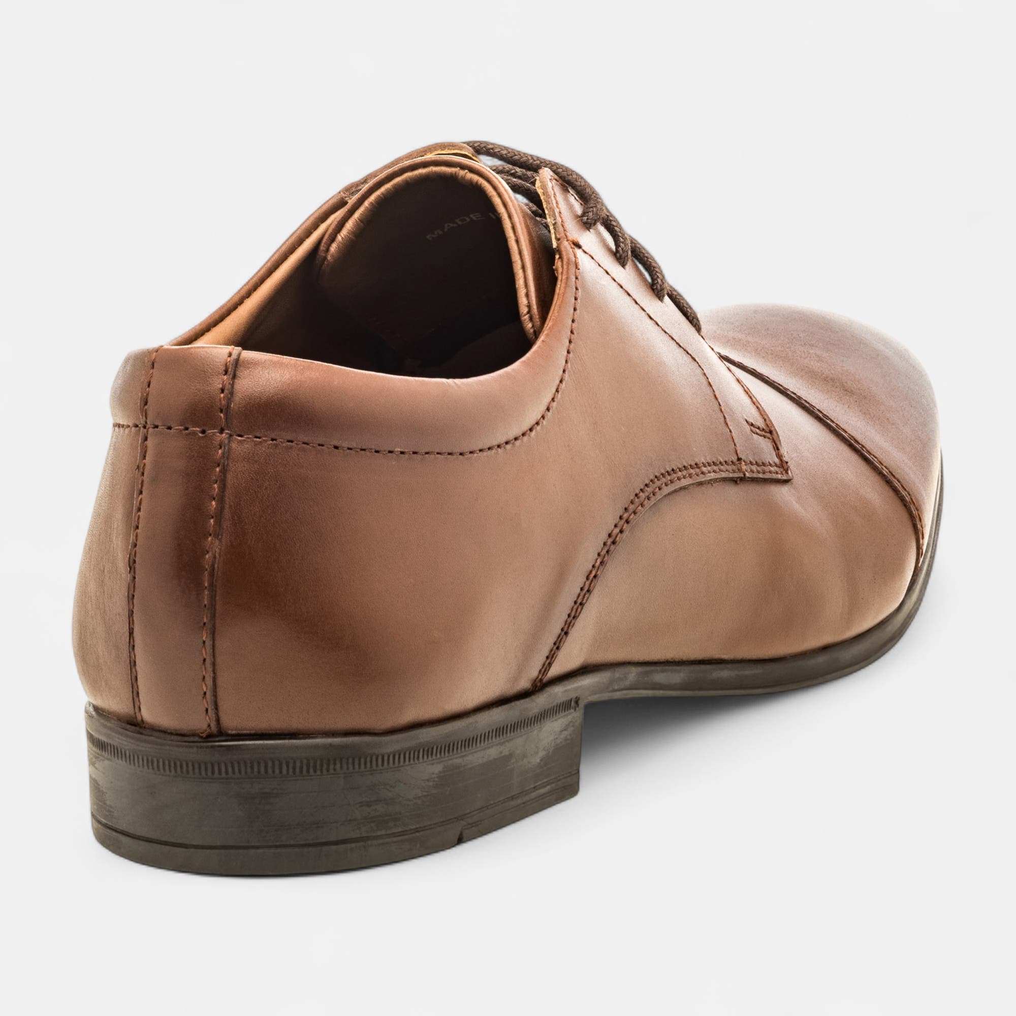 Derbies Homme en cuir cognac