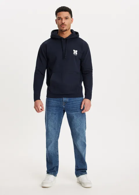 Hoodie met print bloem blauw (BLW.D)