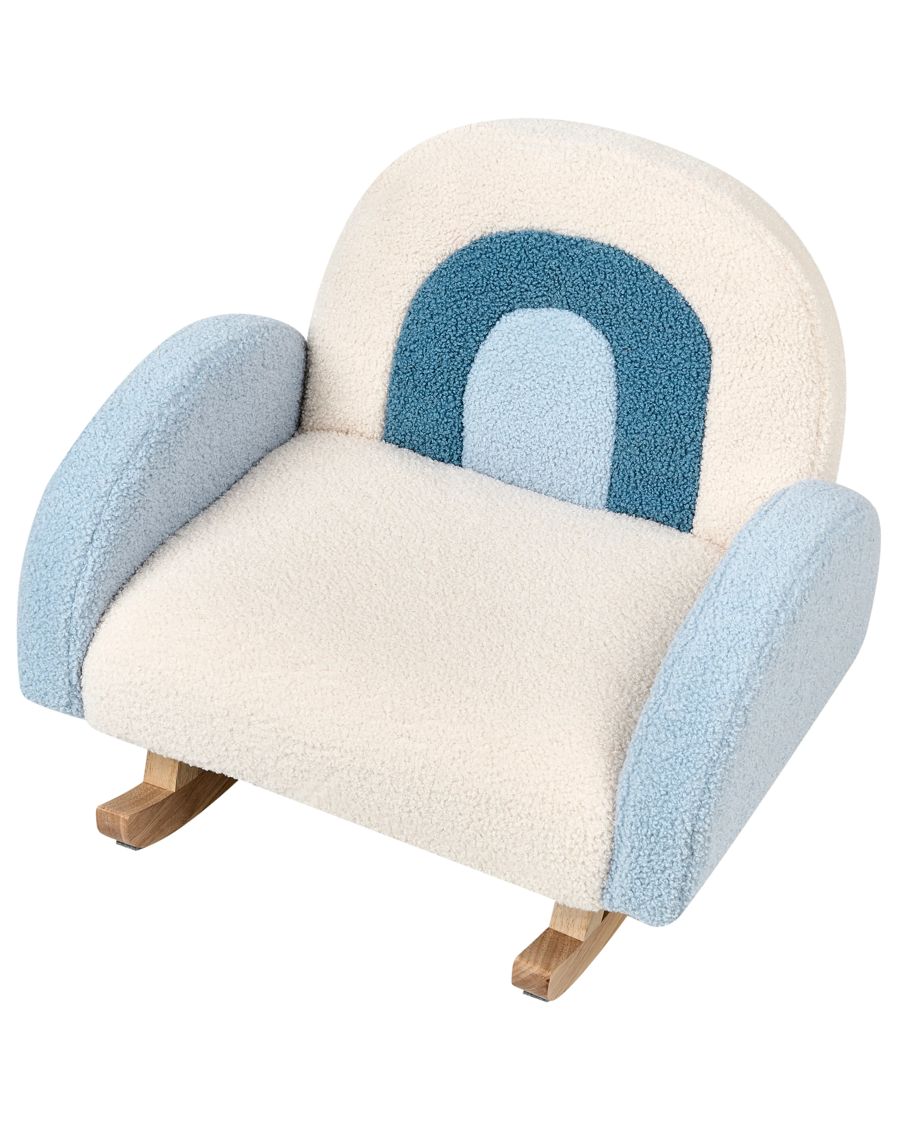 Kinderschommelstoel Regenboog OMBO Bouclé Lichtblauw