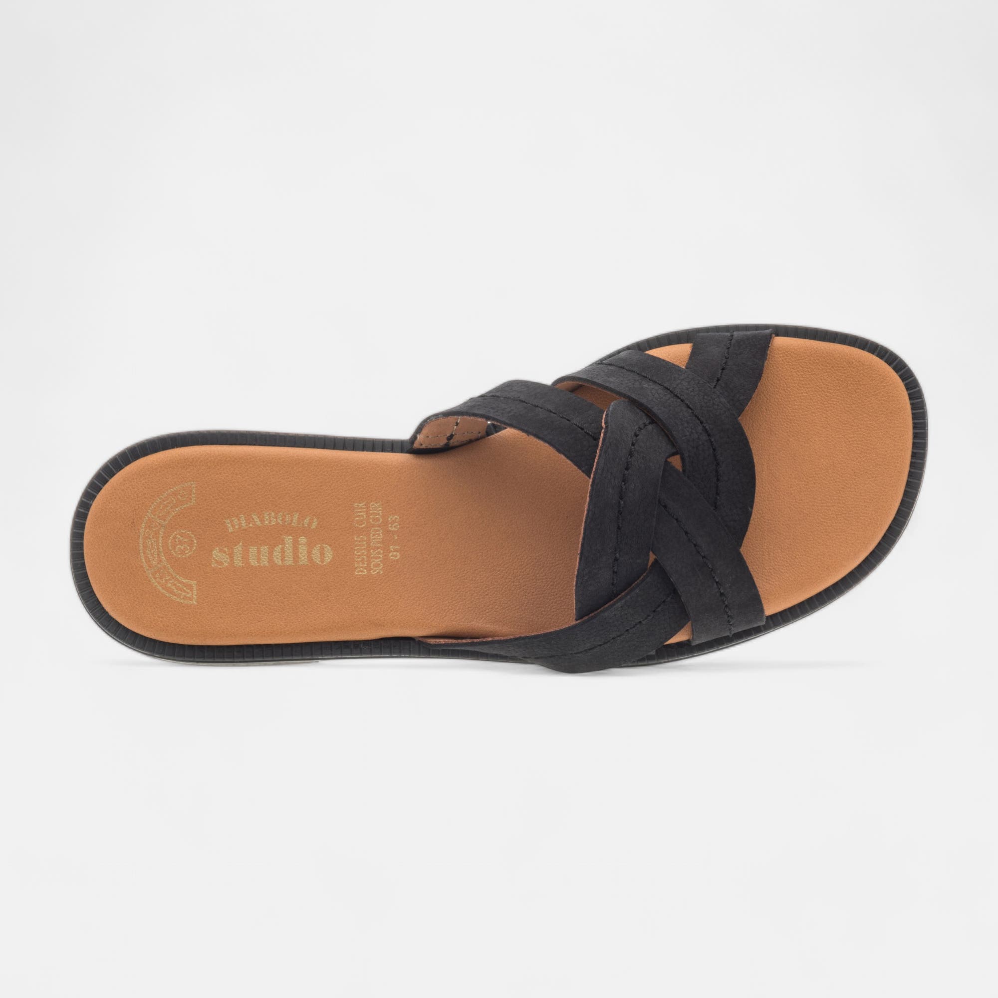 Mules Femme en cuir noir