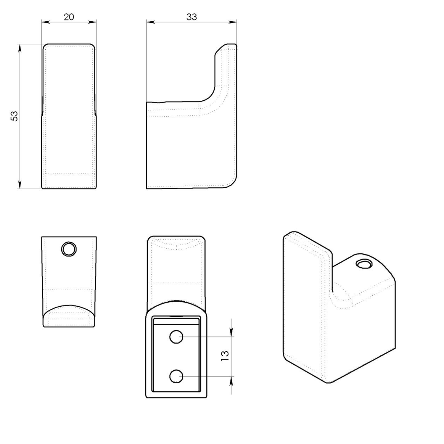 Gedy Pirenei set handdoekhaken mat zwart 2 stuks