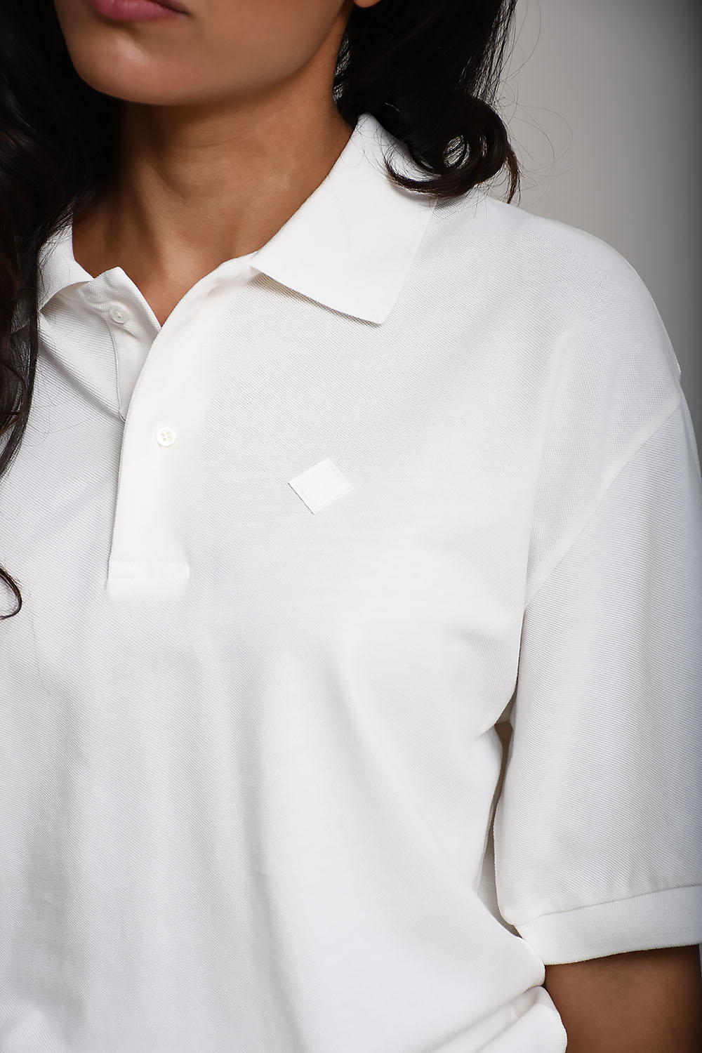 Lace cotton polo