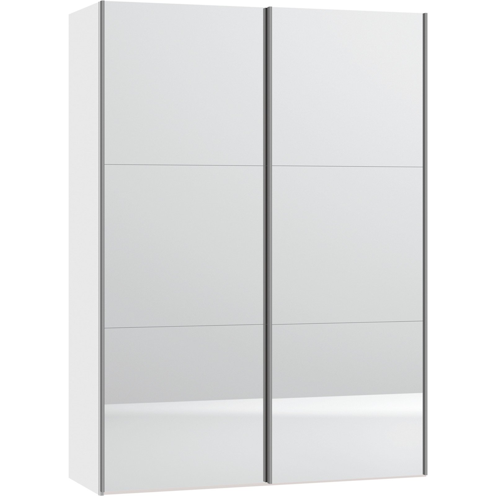 Schwebetürenschrank Schweizer 103 weiss, mit Spiegel 203 x 215 x 65 cm, 203 cm
