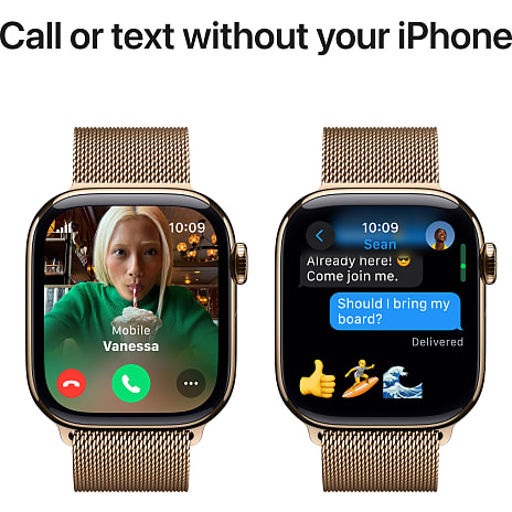 Apple Watch S10 Cell 46 mm - Gold Titanium Milanese Band