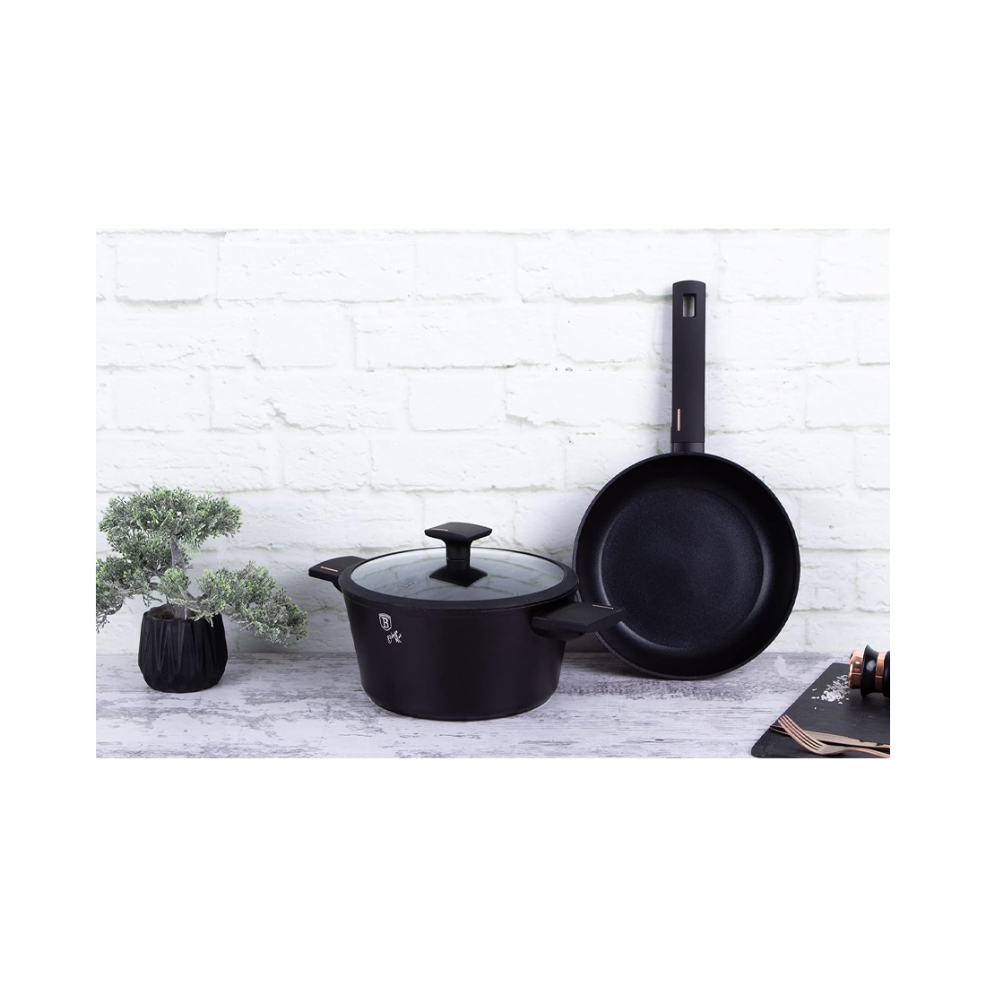 Berlinger Haus 10-teiliges Kochgeschirr-Set Matte Black Collection