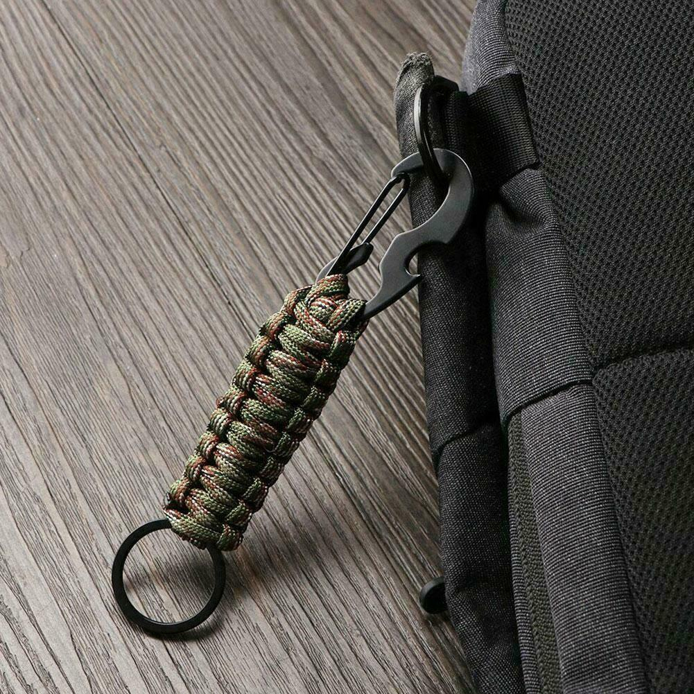 (5er Set) Karabiner Haken Schlüsselanhänger mit geflochtenem Schlüsselband   Flaschenöffner