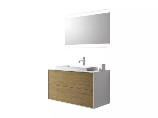 Ensemble de salle de bain 3 pièces AIGUILLE chêne miel