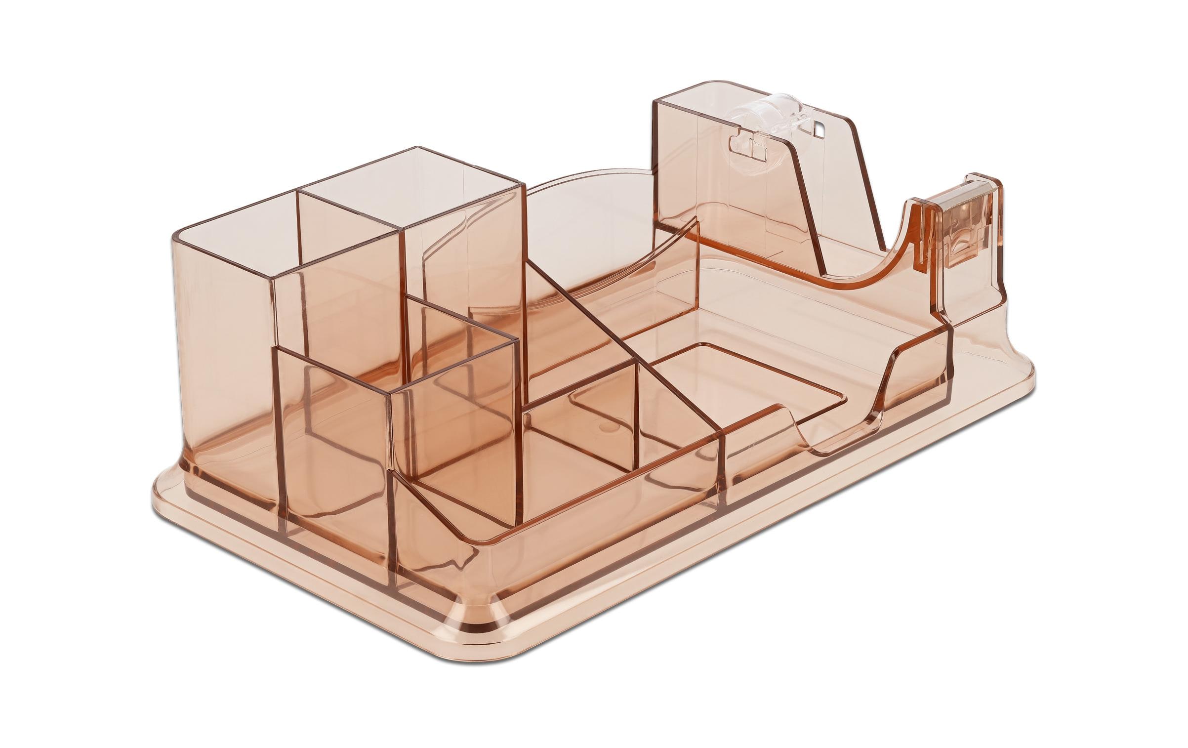 Stiftehalter /Schreibtisch Organizer transparent / braunDelock Schreibtisch Organizer transparent / braun