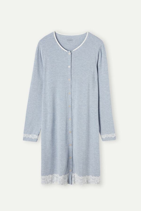 Camisola aberta com detalhes em renda