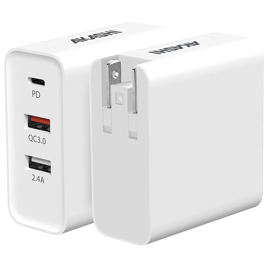 Akashi Chargeur de Voyage 32W Universel 4-en-1
