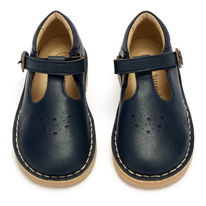 Young Soles Salomés T-Bar Scratchs Penny Vegan | Bleu marine