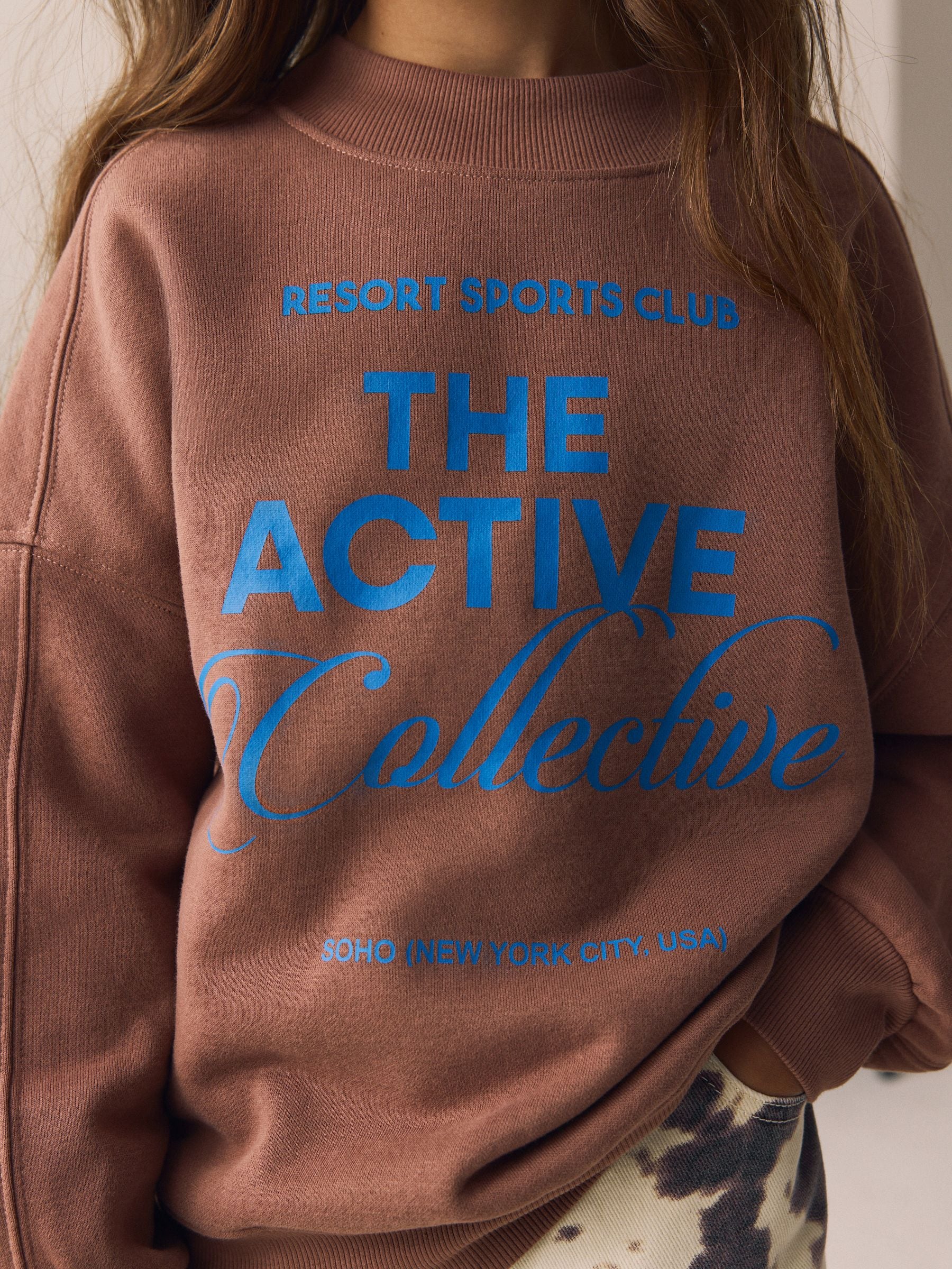 Chocoladebruin - Sweatshirt met slogan (3 - 16 jr)