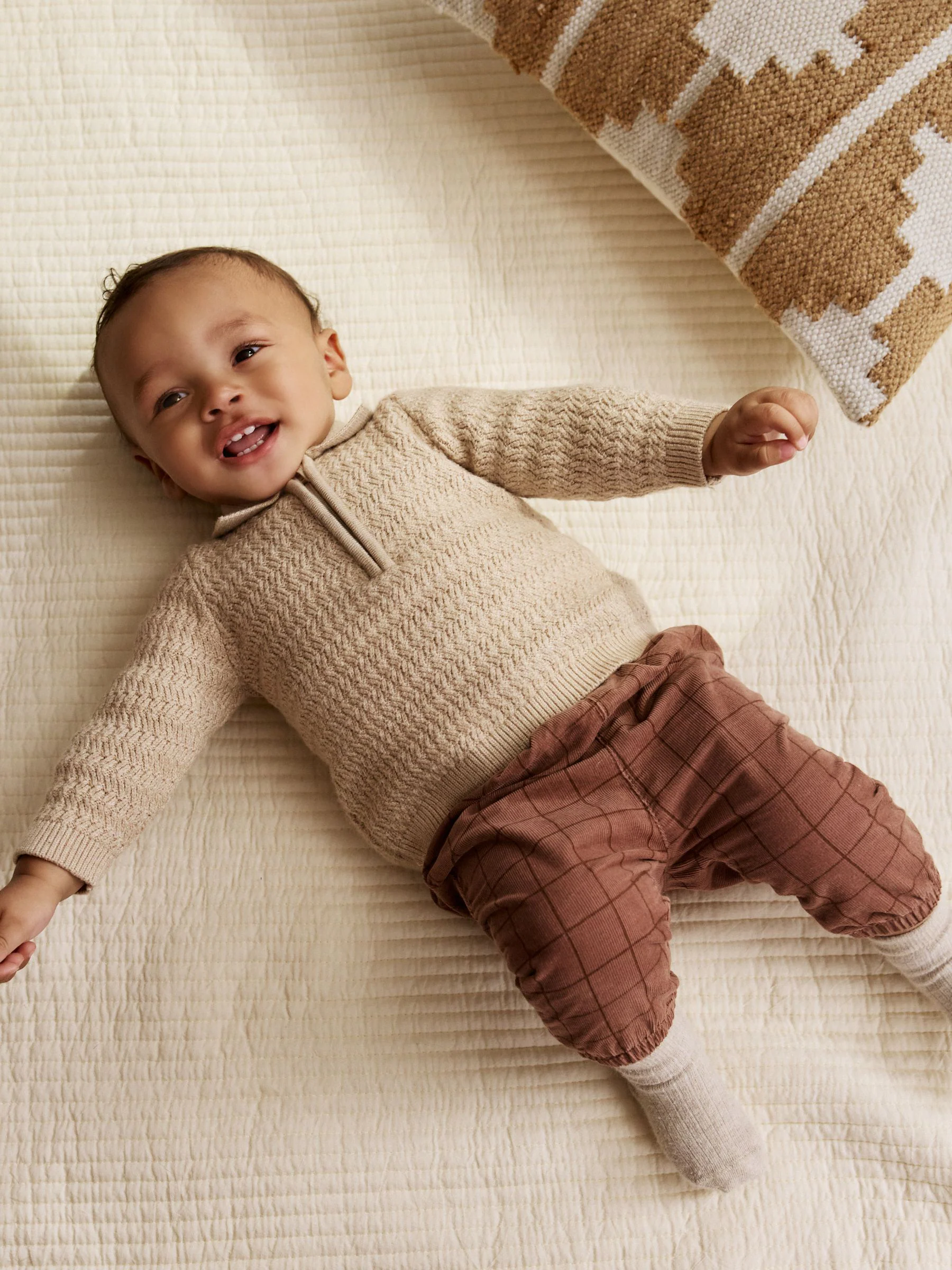 Neutraal - Babyset van gebreide top en broek (0mnd-2jr)