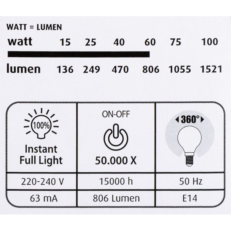 Ampoule LED - E14 - 6,8 W - Standard
