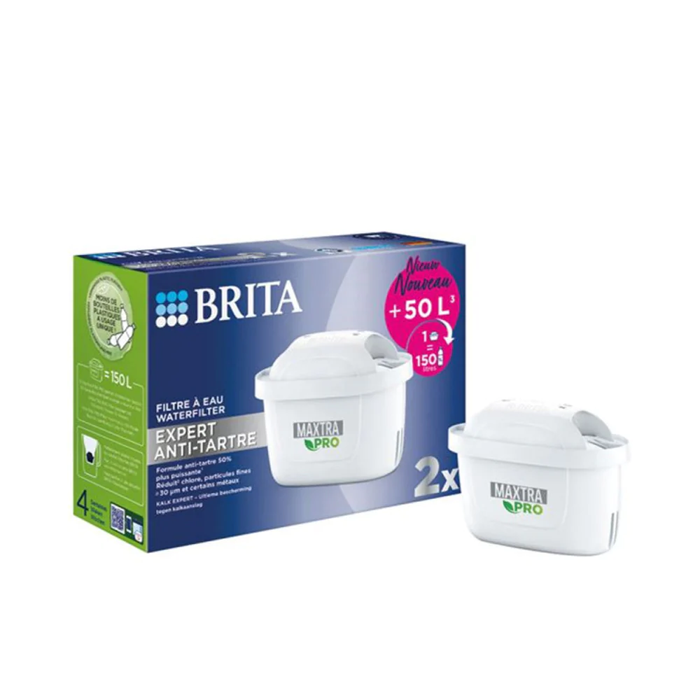 Pack de 2 cartouches anti tartre pour carafes filtrantes Brita Maxtra