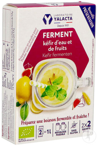 Yalacta Ferment Kéfir Eau Et Fruits 4 Sachets