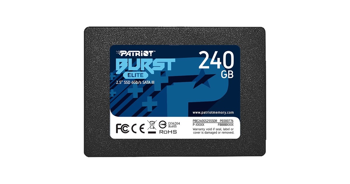 PatriotBurst Elite 240 GB SSD  (Zwart, PBE240GS25SSDR, SATA 6 Gb/s)