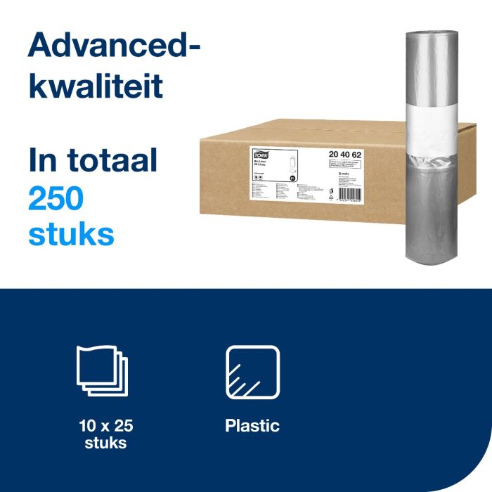 Tork Afvalzakken 50liter B1 transparant à 250 stuks (204062)
