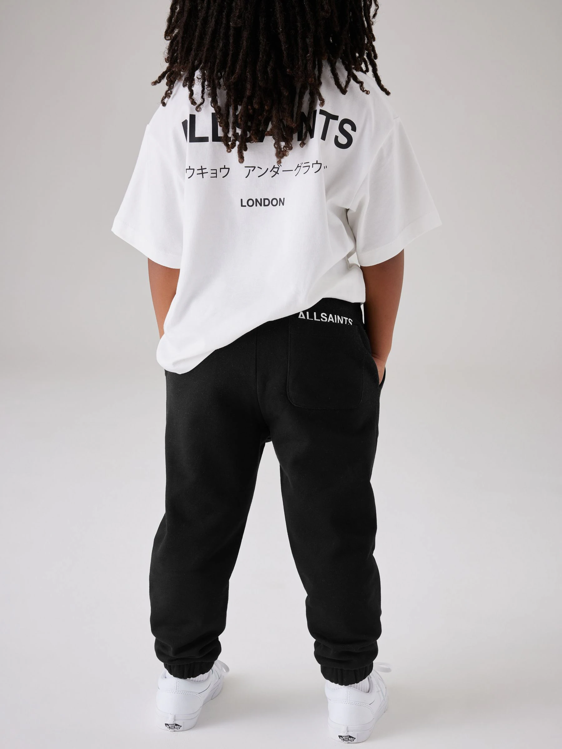 Zwart - smALLSAINTS Underground rechte joggingbroek met omslag van 100% katoen