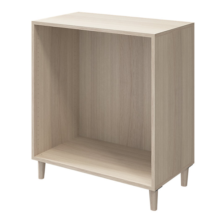 Commode sur pieds blanche et effet chêne 4 tiroirs GoodHome Atomia H. 86 x L. 75 x P. 45 cm