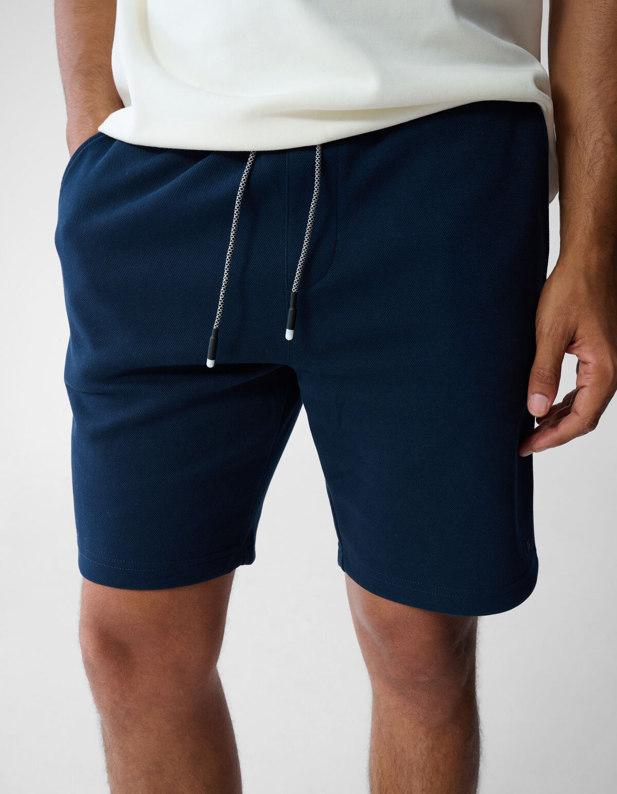 Pique Logo Short Blauw