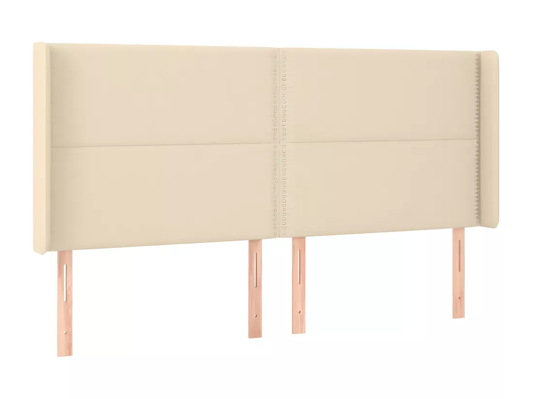 Sommier tapissier et matelas et LED Crème 200x200 cm Tissu