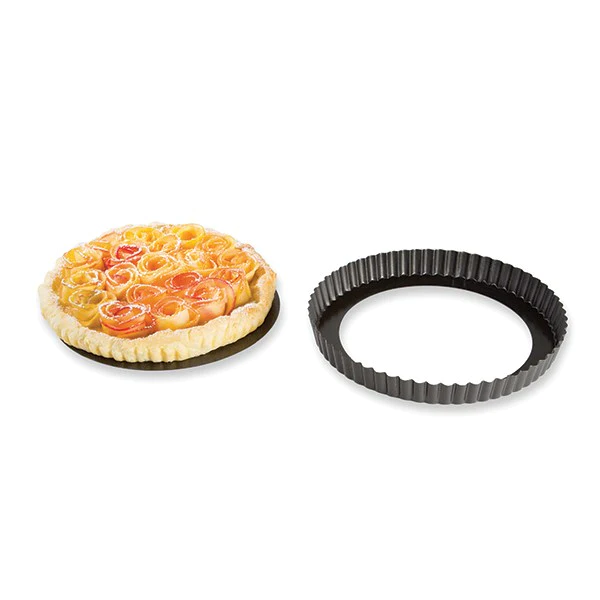 Moule à tarte amovible acier revêtu bords cannelés 24,5 cm Mathon
