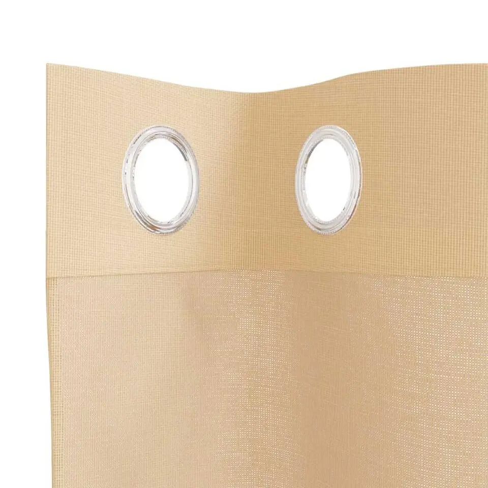 vidaXL Gordijnen van voile met ringen - Zand - 140x245 cm - Stof - 2 Stuks