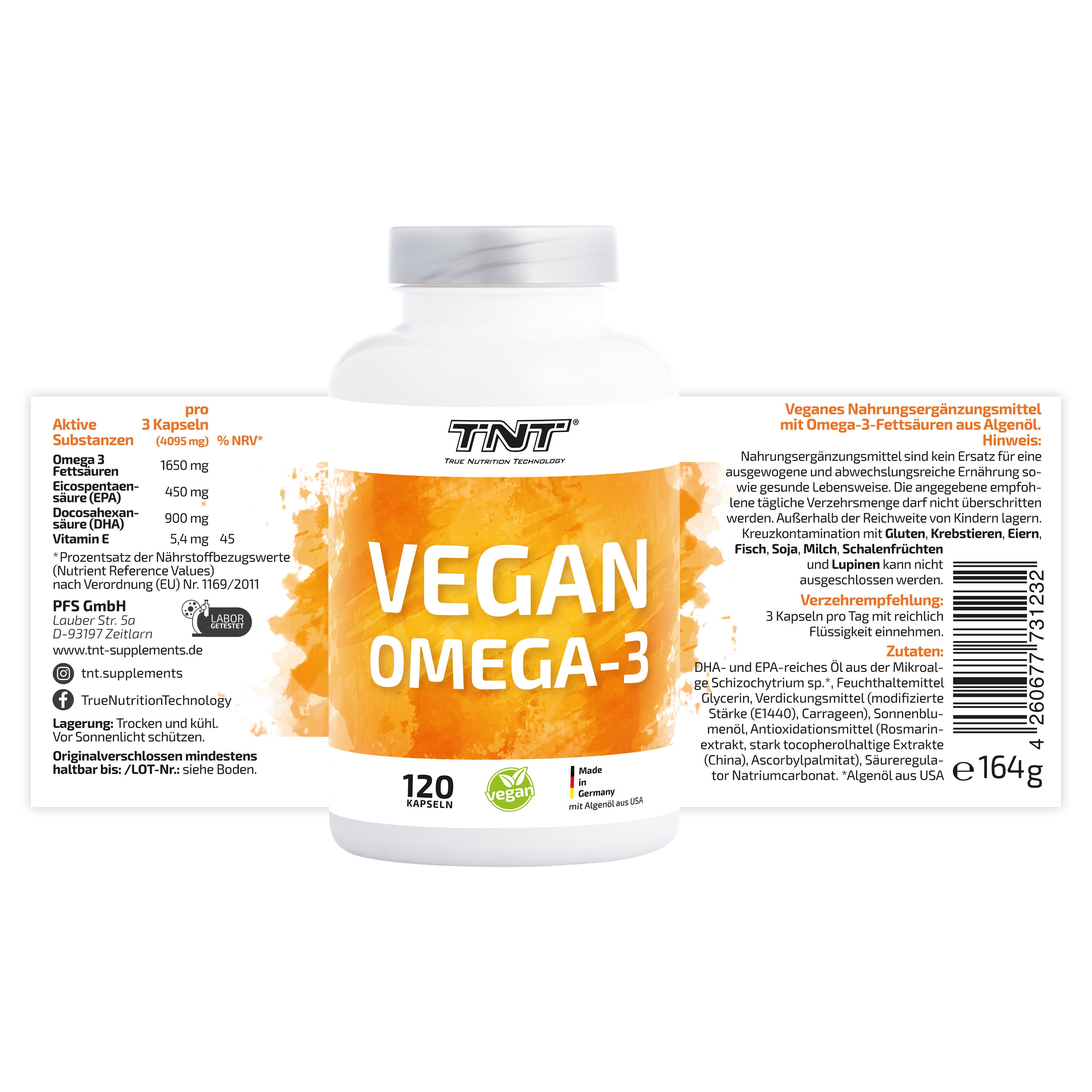 TNT Vegan Omega-3 Fettsäuren aus Algenöl