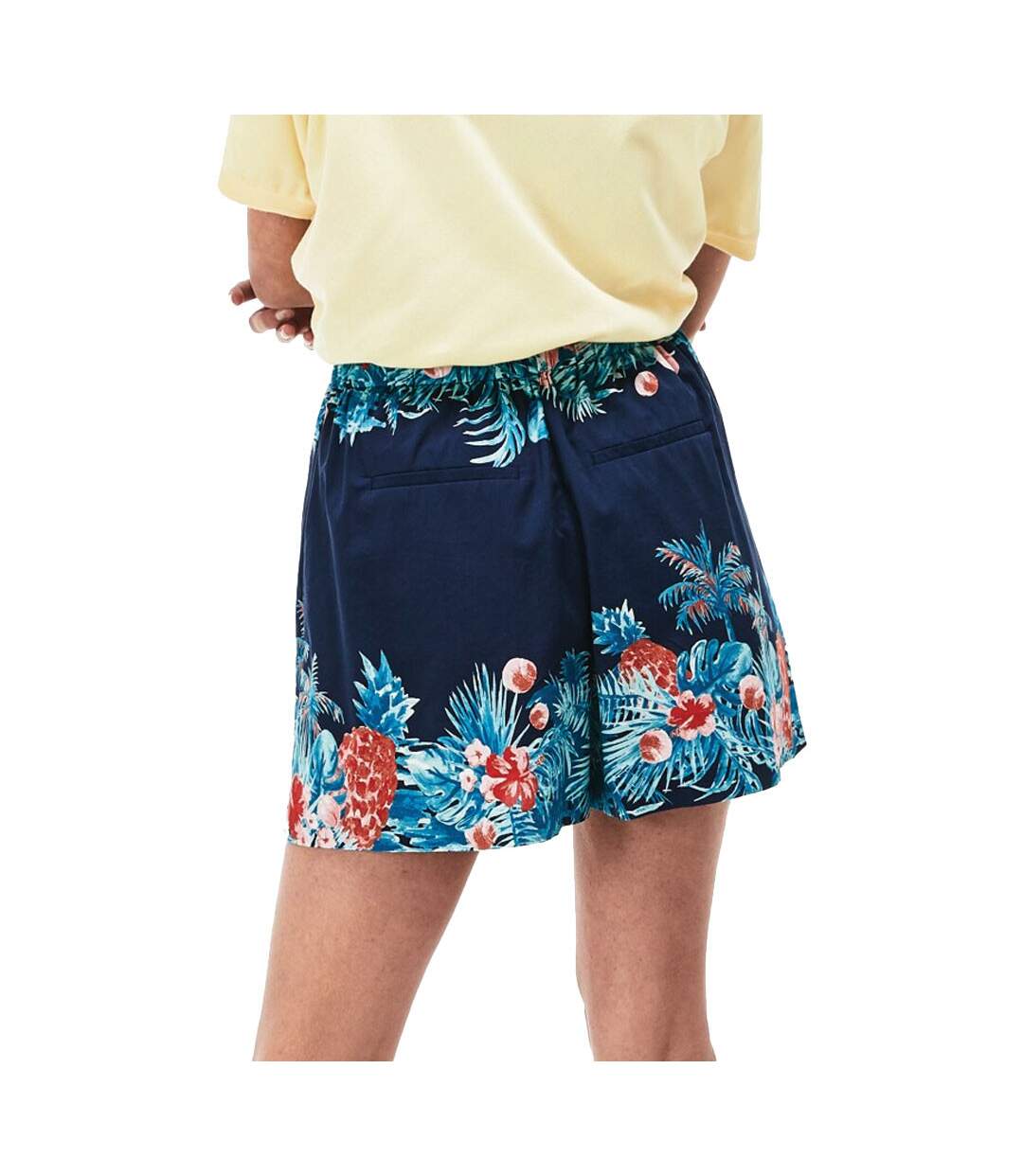 Short à fleurs bleu femme Lacoste FF4214