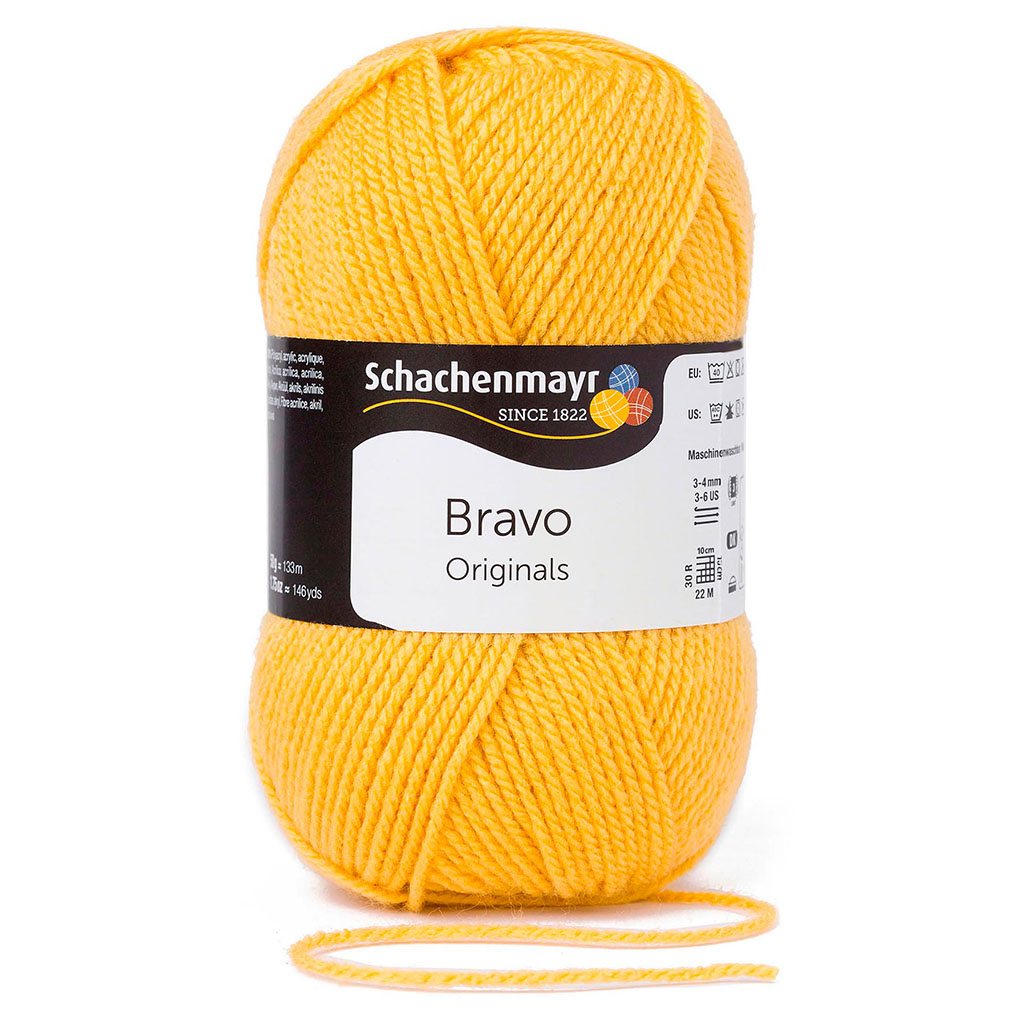 Pelote de laine BRAVO jaune 50g