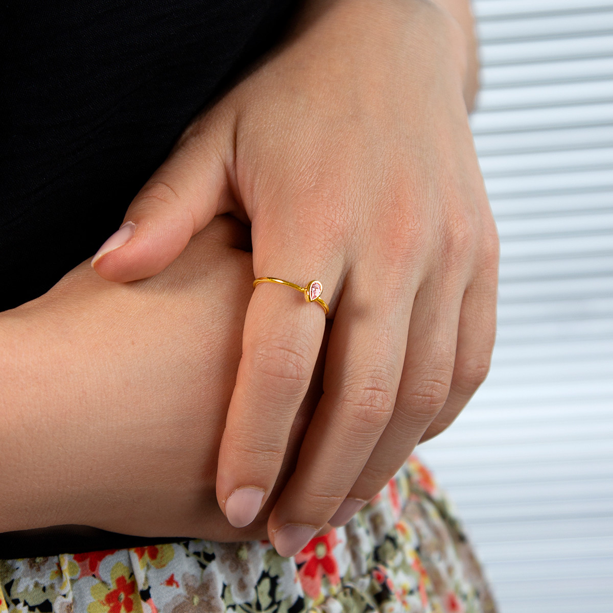 Bague plaqué or jaune pierre imitation