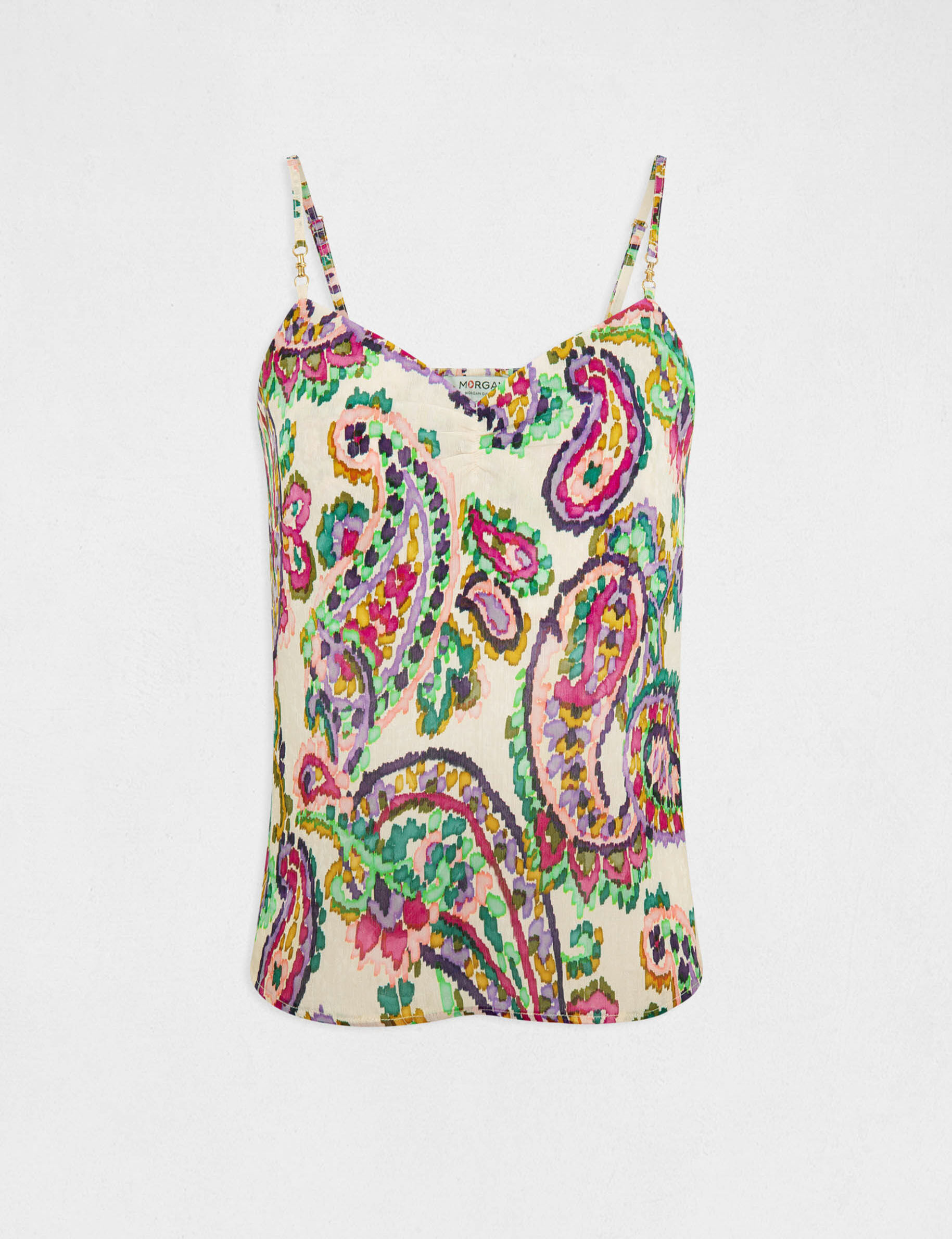 Blouse bretelles fines imprimé cachemire multico femme - multico