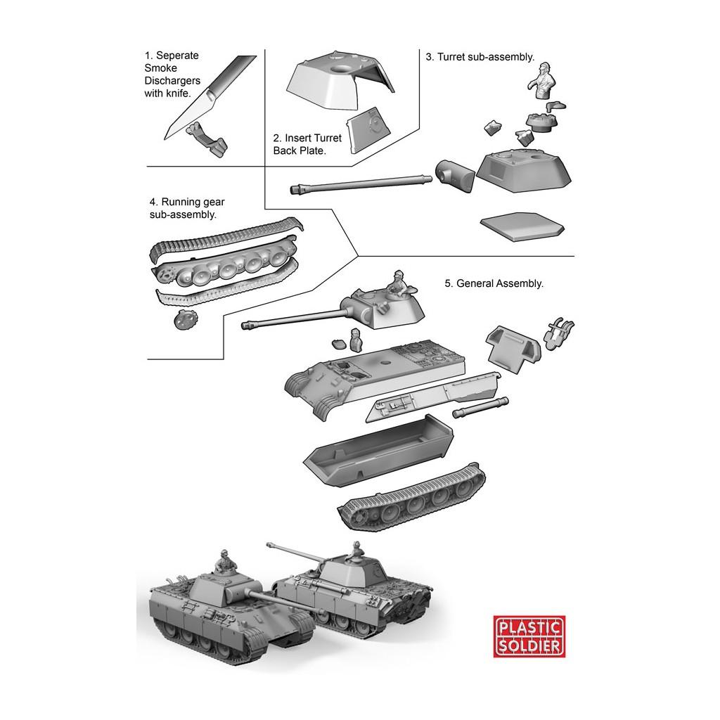 15mm WW2 German Panther Ausf D, A and G Tank
