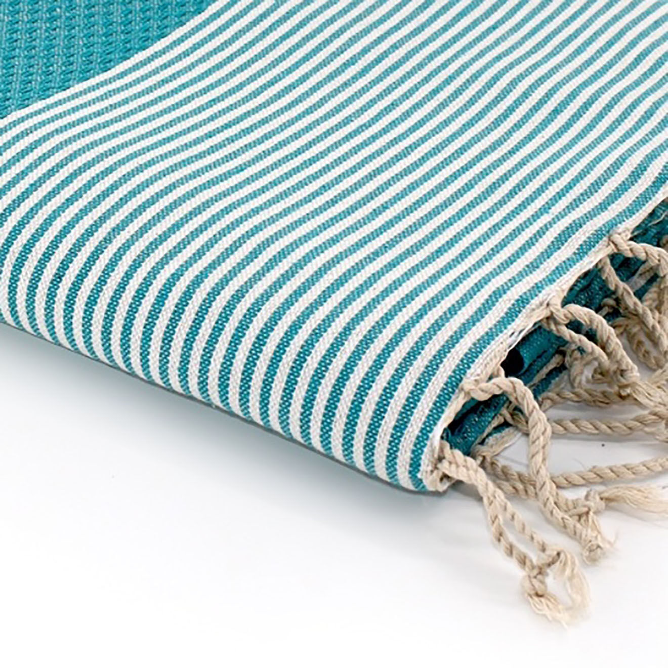 Febronie Fouta Nid d'Abeille Ibiza vert canard - 100x200 cm