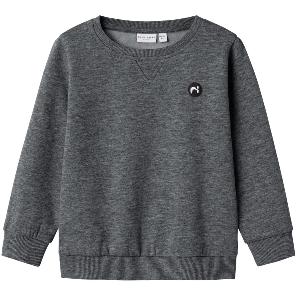 Køb Name It Dark Grey Melange Nmmvimo Ls Sweat Bru Noos