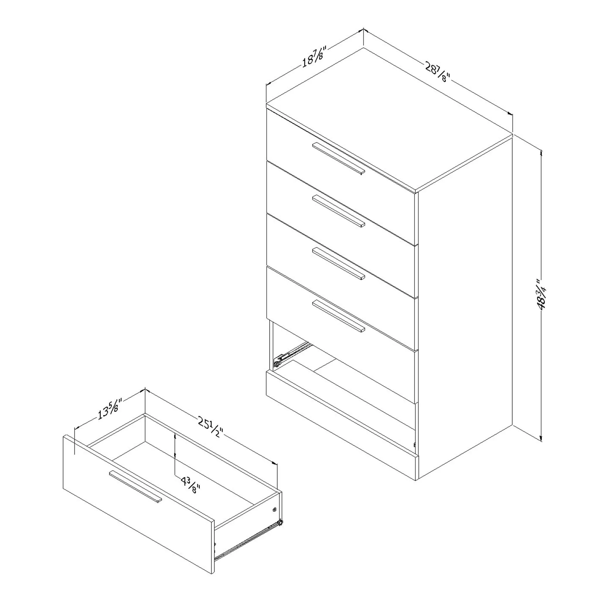 South Shore Commode 5 Tiroirs - Step One Essential Chêne gris