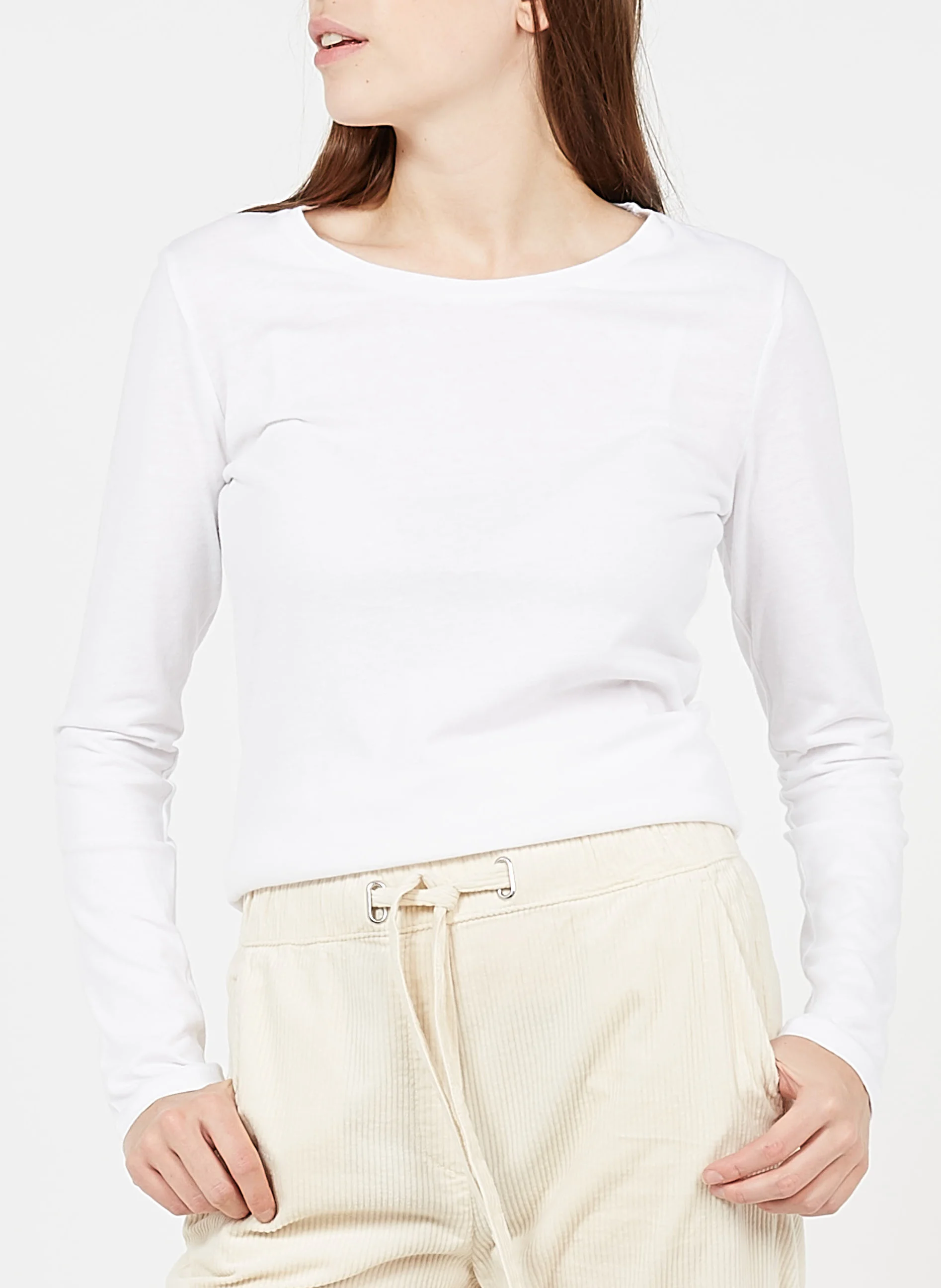 Tee-shirt col rond ajustée en coton | Blanc