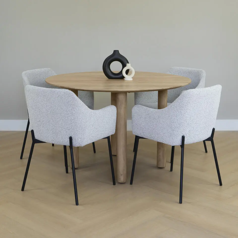 Lewis & Loft Eettafel Lian - Rond ⌀120 - Mangohout - Naturel