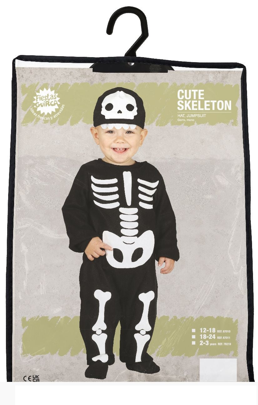 Skelet Halloween Kostuum Baby Zwart Wit