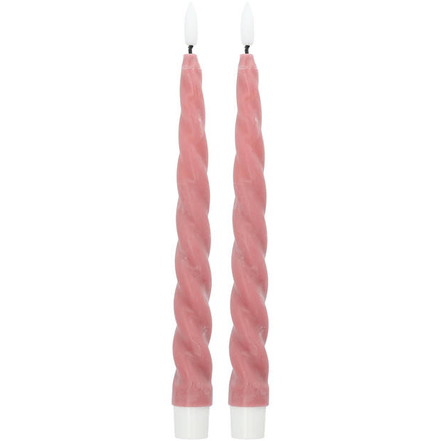Blokker LED Dinerkaars Swirl - 2x25 cm - 2 stuks - Roze